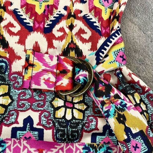 Melissa Paige Asymmetrical Turtleneck Side Buckle Sleeveless Blouse XL - Picture 8 of 10